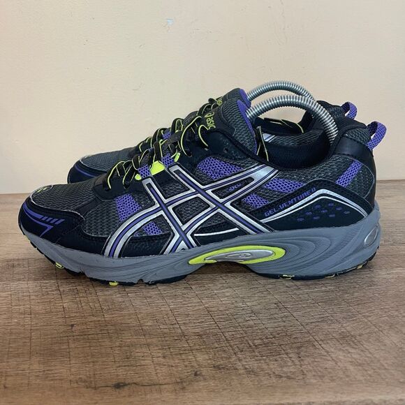 ASICS GEL-Venture 4 Women’s Trail Running Shoe (T383N) Grey Black Iris Size 10 - Picture 1 of 7